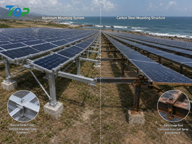 Aluminum vs Carbon Steel: Which Solar Mounting System Is Better for Coastal Environments?